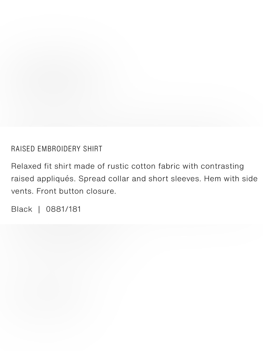 Zara Black Short-Sleeve Button-Down Shirt with White Curved Trim - Picture 2 of 2